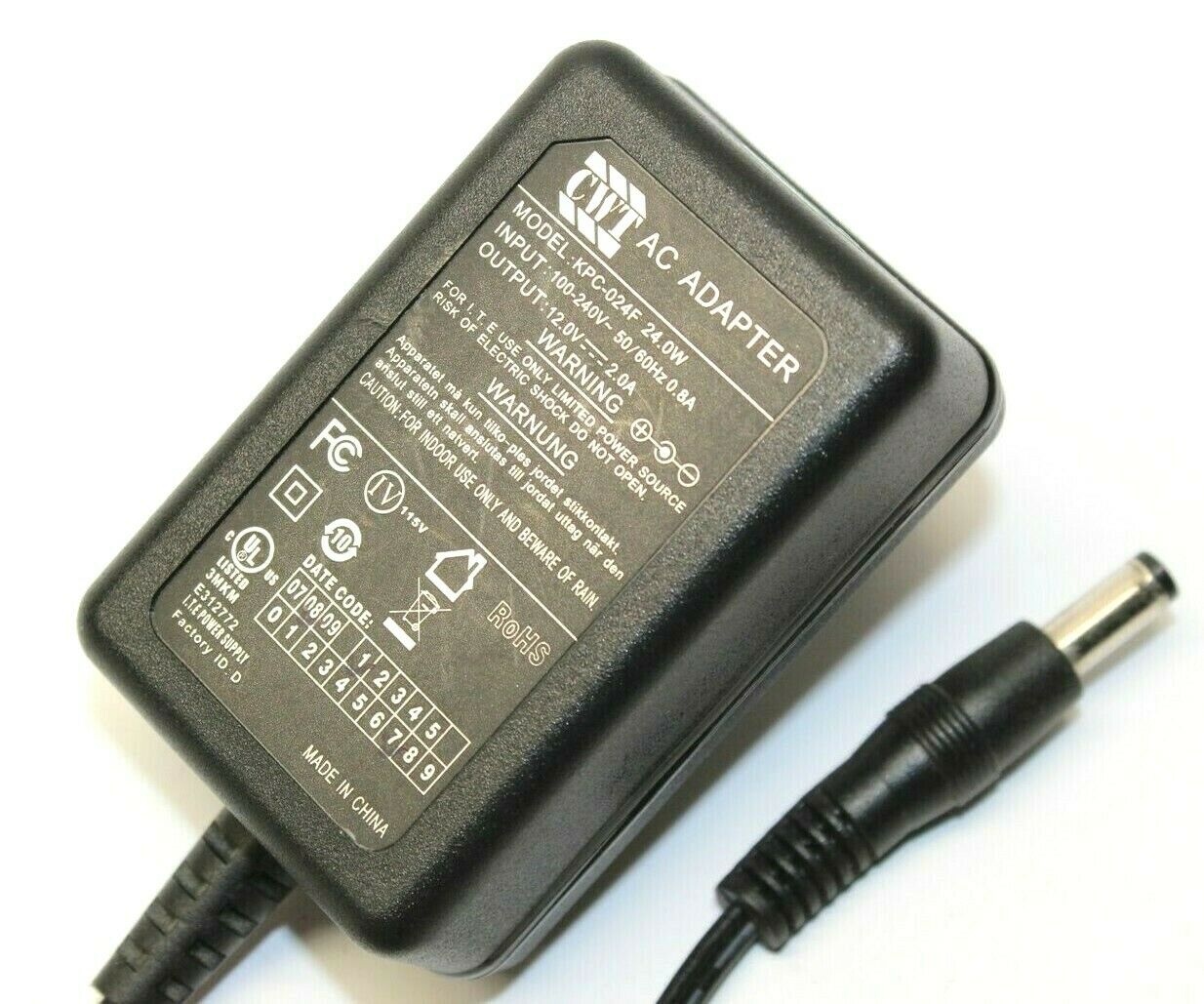 New 12V 2A CWT KPC-024F Power Supply AC ADAPTER